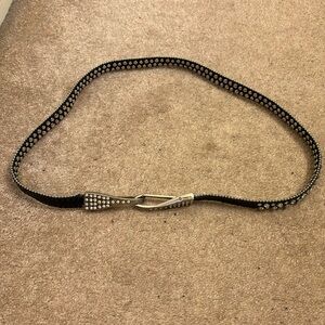 Black and jeweled belt 35.5” long jewel led clasp